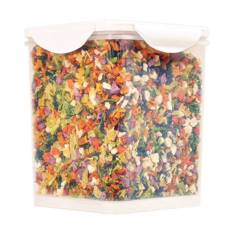 Dog snacks, fruits, freeze-dried vegetables, mixed buckets, small dogs, puppies, molars, vitamins, pet nutrition, with food and rice