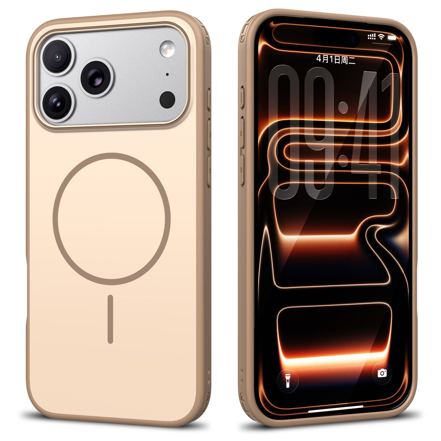 Simple model, suitable for iPhone17Pro magnetic mobile phone case, contrasting color and skin feeling, Apple Air four corners anti-drop protective case.