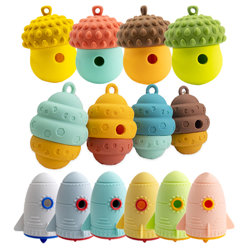 Cross-border new silicone pet slow food toys, pet educational leaks, cat and dog universal gnawing and soothing toys