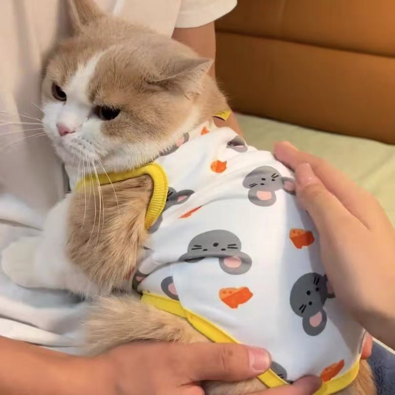 Cat clothes anti-hair loss summer thin British American short blue cat puppet cat small dog teddy dog summer vest