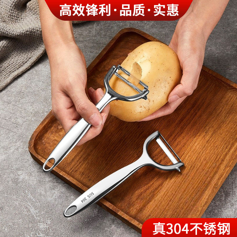 Peeling knife 304 stainless steel kitchen melon planer fruit peeler zinc alloy peeling knife scraping knife tool labor saving