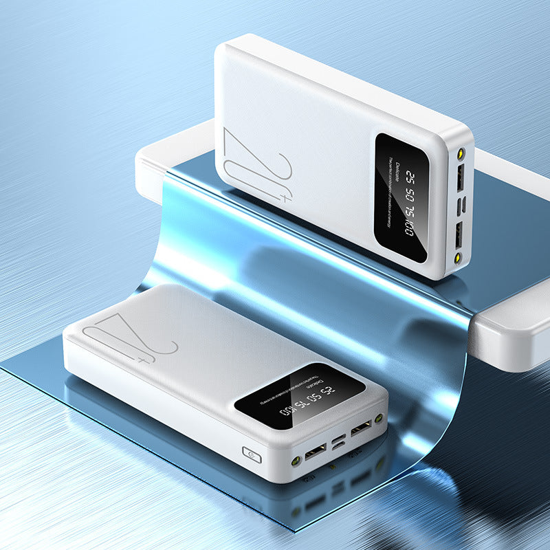 Cross-border large-capacity mobile phone power bank portable 20000mAh, wholesale outdoor gifts mobile power bank printed logo