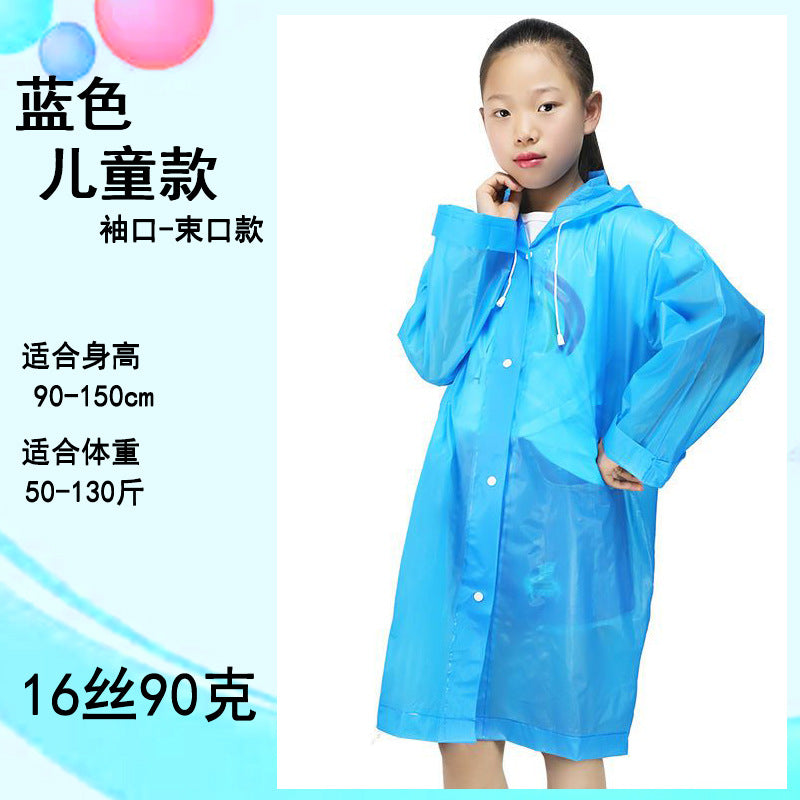 Raincoat long integrated full body protection rainstorm transparent adult children travel outdoor thickened EVA poncho