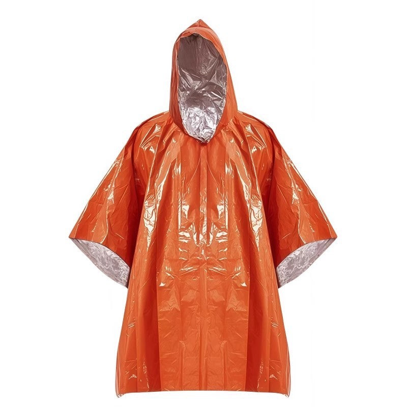 Outdoor portable emergency raincoat survival camping emergency anti-loss raincoat thermal insulation outdoor hiking poncho