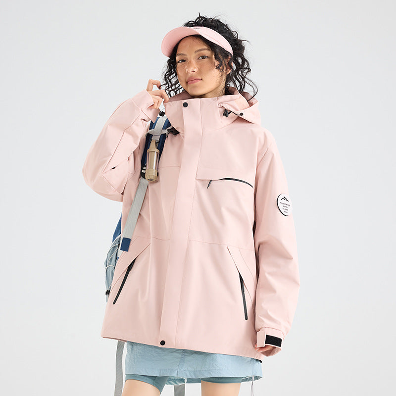 OOTD outdoor Luo Tuo, the same jacket, women's mountaineering suit, fleece liner, windproof and waterproof three-in-one jacket customization