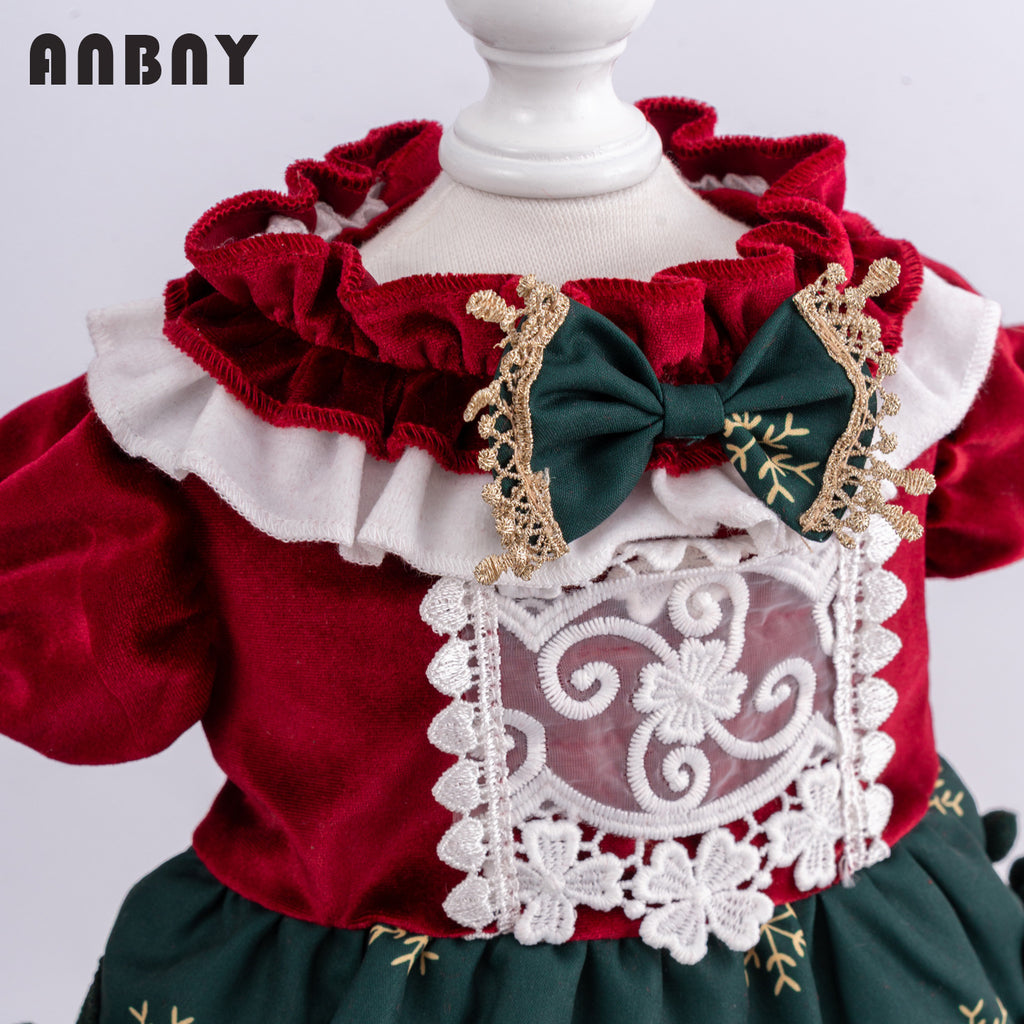 Ambeni Autumn and Winter New Pet Clothes Maltese Puppy Yorkshire Poodle Puppy Christmas Dress