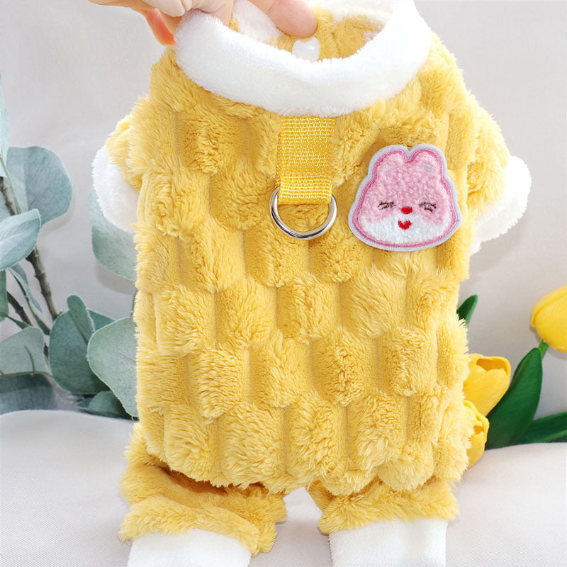 Traction puppy dog clothes winter Bigbear teddy Pomeranian Schnauzer small dog pet autumn and winter four-legged winter