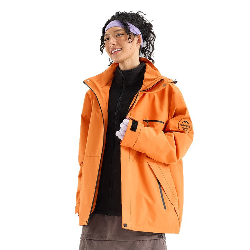 OOTD outdoor Luo Tuo, the same jacket, women's mountaineering suit, fleece liner, windproof and waterproof three-in-one jacket customization