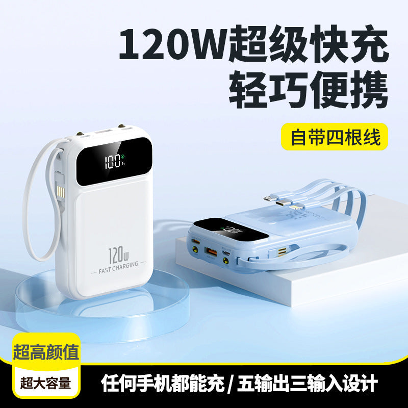 Mobile phone power bank 3C certification 20000mAh super fast charging large capacity mini portable with cable mobile power supply