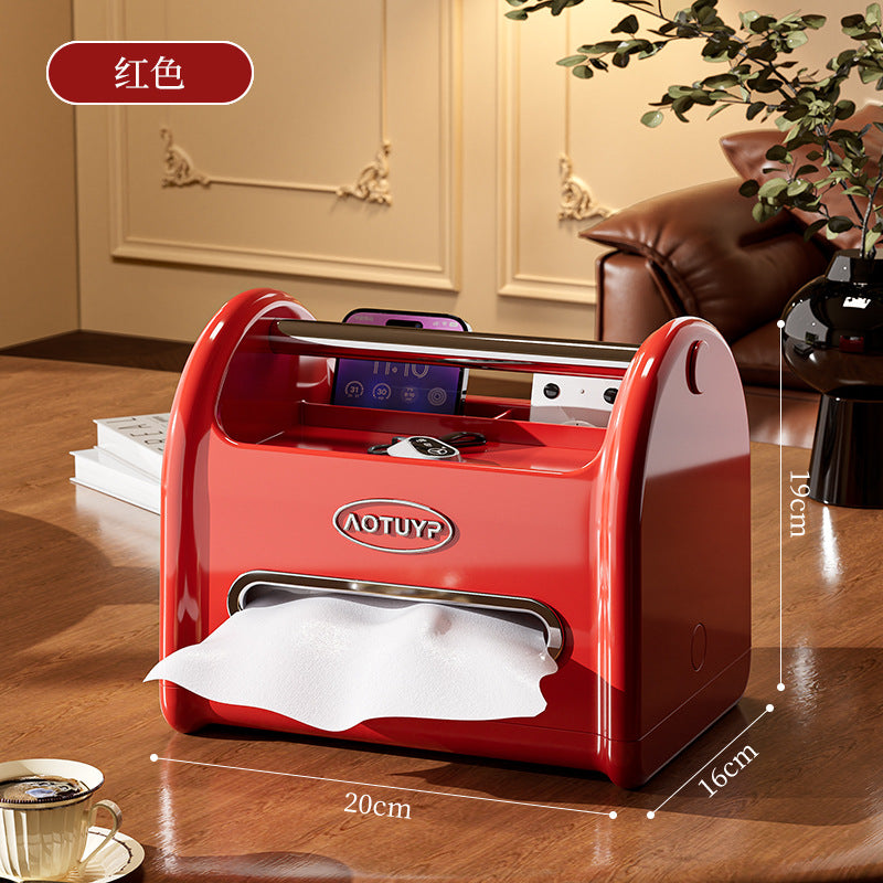 Household living room tissue box ornament remote control storage box creative multi-function light luxury coffee table high value pumping carton