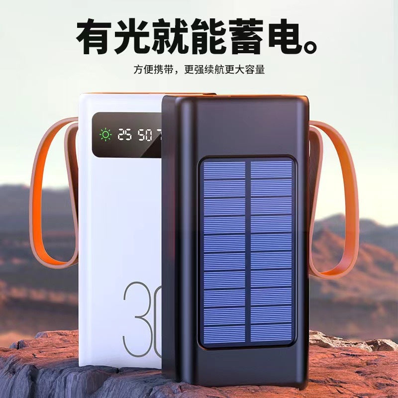 Solar outdoor camping 100,000 mAh large capacity power bank portable backup mobile power supply cross-border wholesale