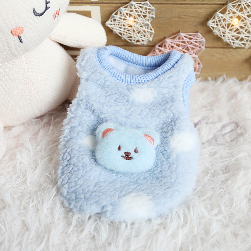 Petstyle glutinous rice dumplings milk dog clothes, cute fluffy puppy dog puppy kitten clothes, newborn cat