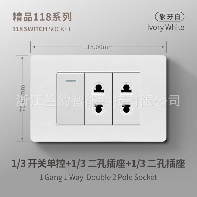 Thai American standard socket panel 118 type switch Italian American standard six-hole USB wall international multi-function three-hole Europe