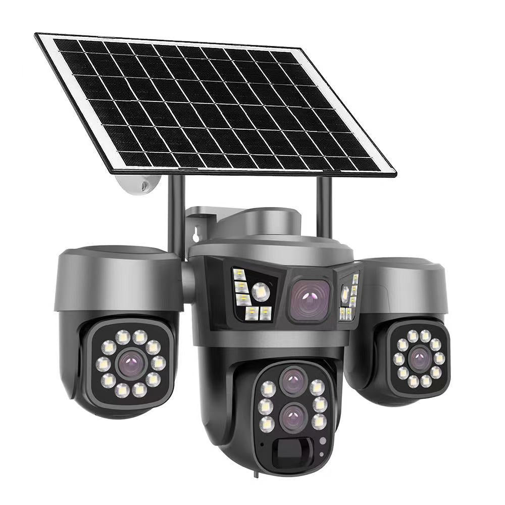 Solar camera V380Pro triple lens 3 gimbal 6 motor 10x zoom outdoor solar camera