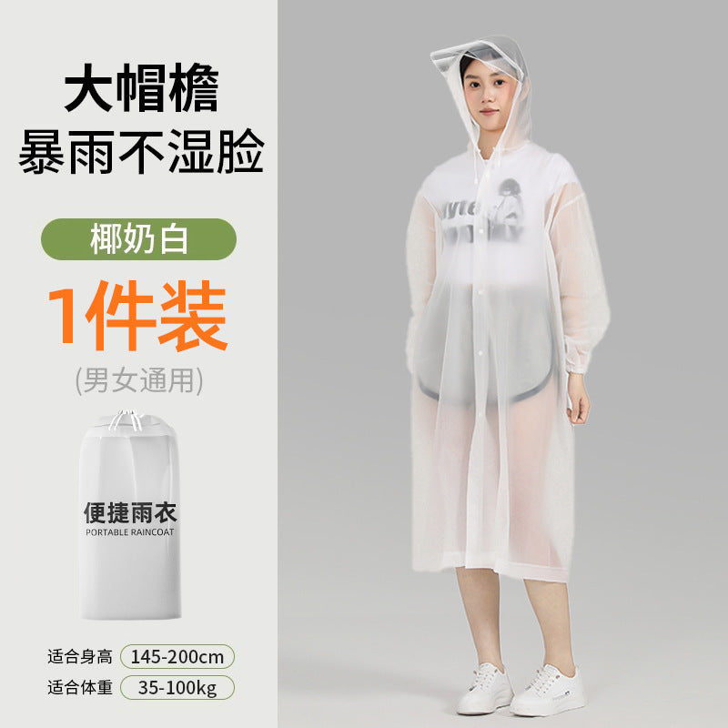 Brim raincoat disposable adult outer wear long whole body rainstorm protection thickened portable outdoor mountaineering hiking