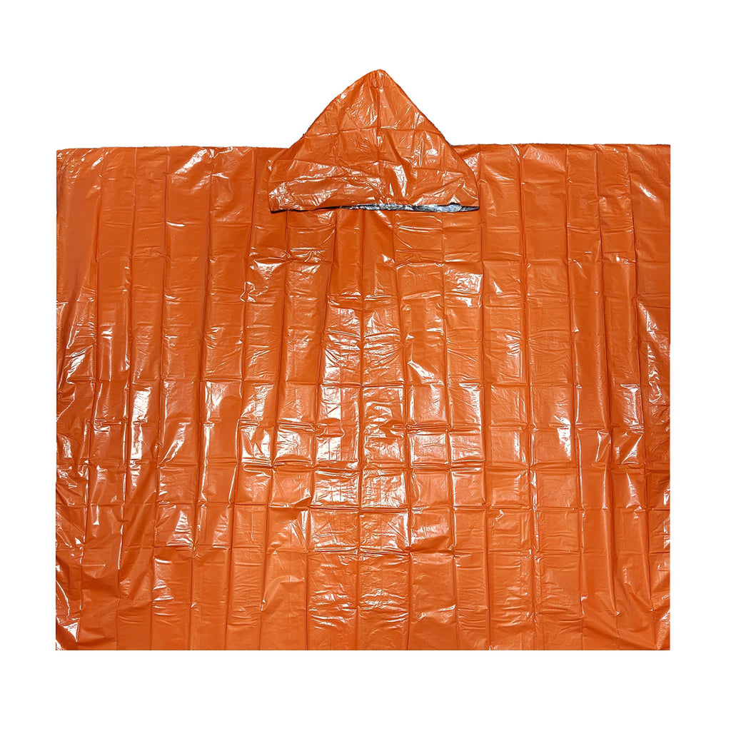 Outdoor emergency raincoat PE aluminized film thermal insulation raincoat, hiking, cycling, camping poncho