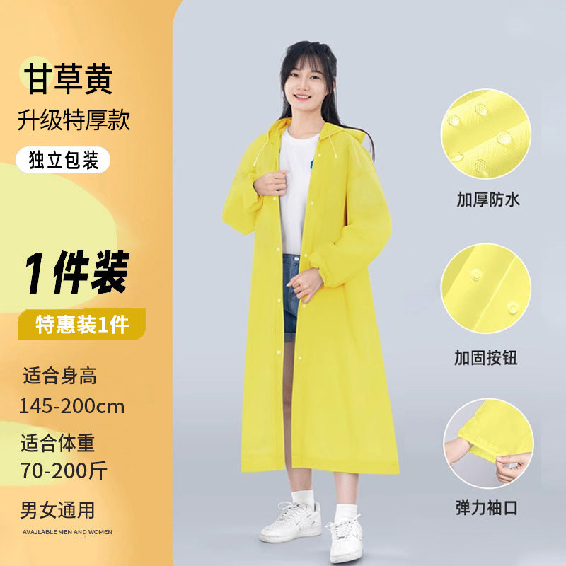 Disposable raincoat Adult children Outdoor travel Mountaineering hiking Thickened long full body rainstorm proof portable poncho