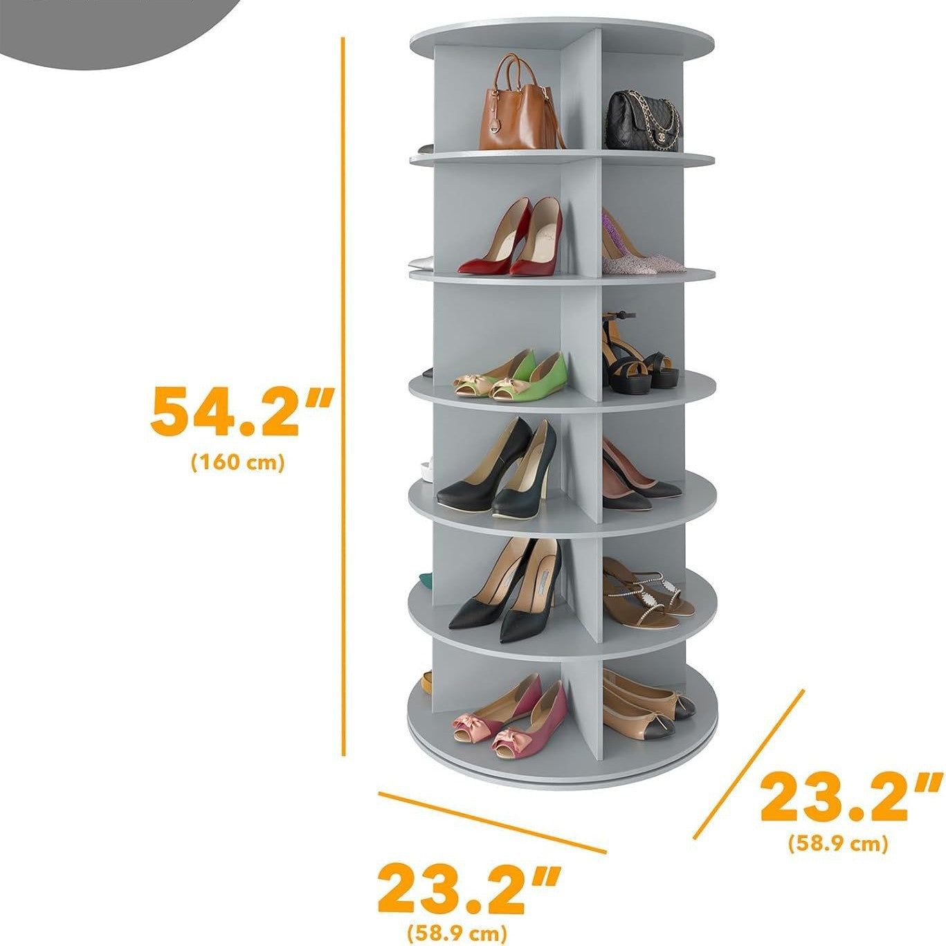 Rotating multi-layer shoe rack, bag display rack, children's picture book rack, storage rack, creative bookshelf, floor-to-ceiling household shelf