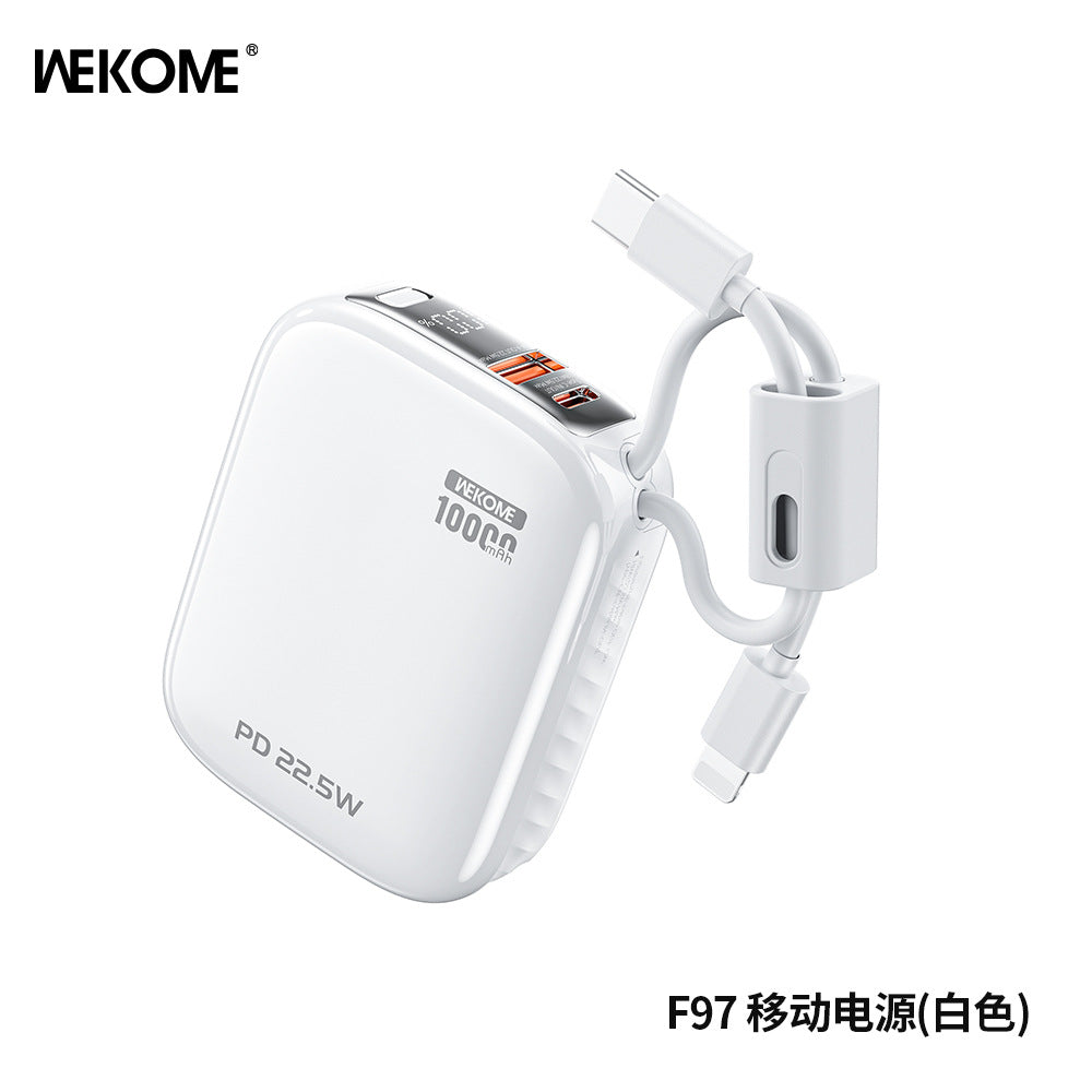 WEKOME new power bank 3c certification, mini power bank can be carried by aircraft, fast charging comes with its own cable power bank