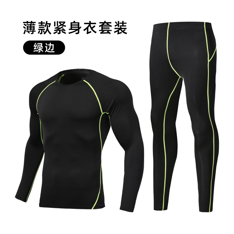 Sports tight suit, quick-drying moisture-absorbing football suit, running base, long-sleeved outdoor velvet thermal high-elastic cycling suit