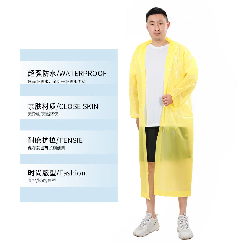 EVA fashionable and environmentally friendly lightweight raincoat manufacturer non-disposable thickened adult raincoat outdoor travel