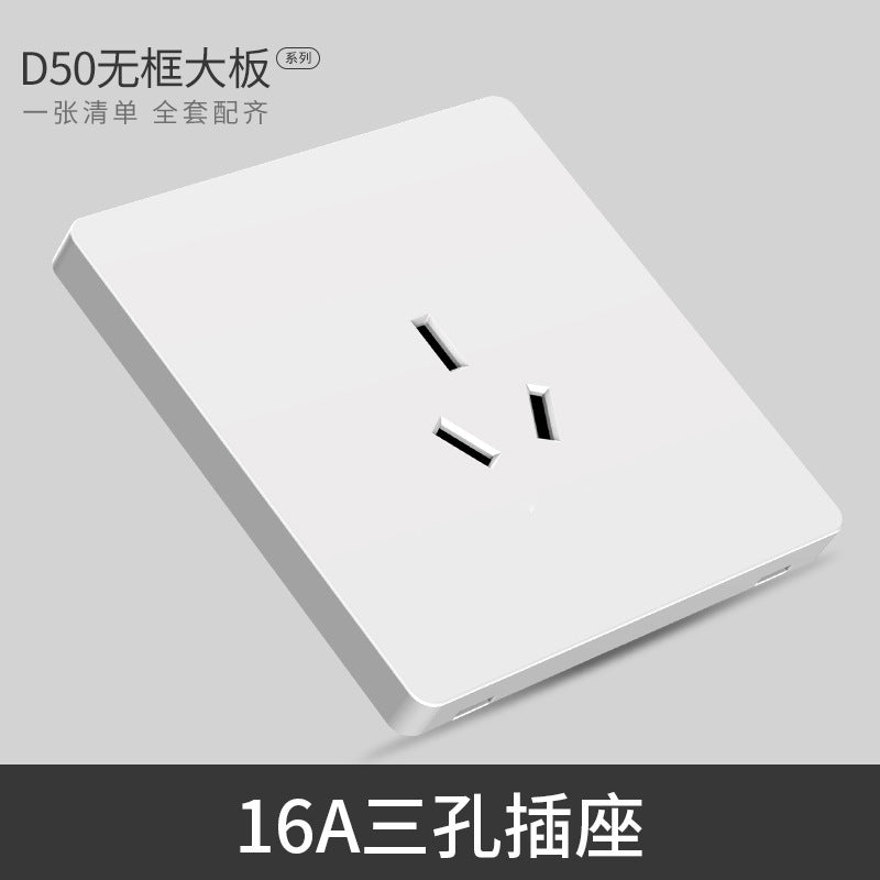 International Electrical Switch Socket Type 86 Concealed Two Three Plug 5 Hole USB Household Wall Switch Panel D50 White