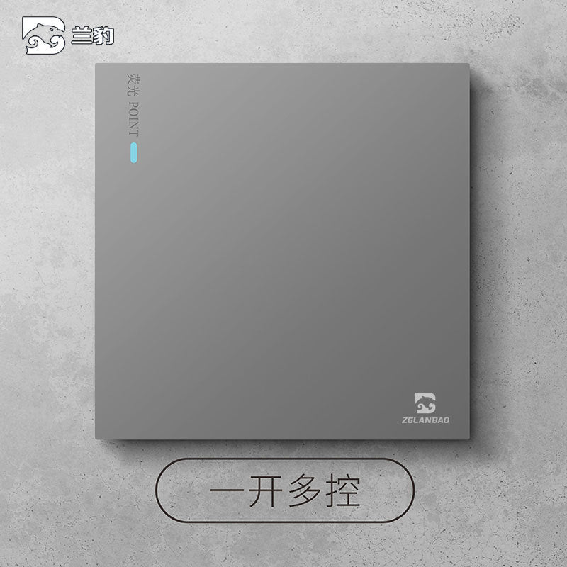 Wholesale Household Dark Grey Five-hole Socket 86 Concealed Two and Three Poles One Open Single Double Control Plug Switch Panel