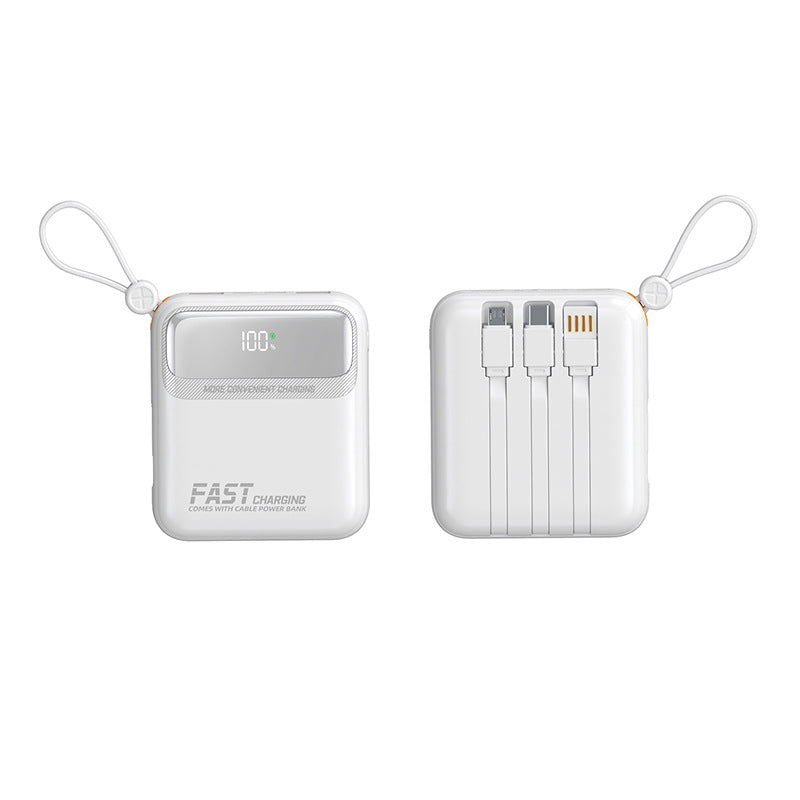 3c certified mobile phone power bank, super fast charging, large capacity, mini mobile power supply with cable, gift customization wholesale