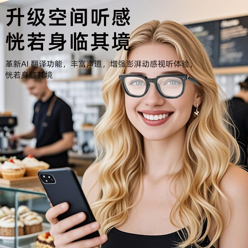 The source manufacturer's new smart glasses Bluetooth sports sunglasses call listening to music ai translation wearable device