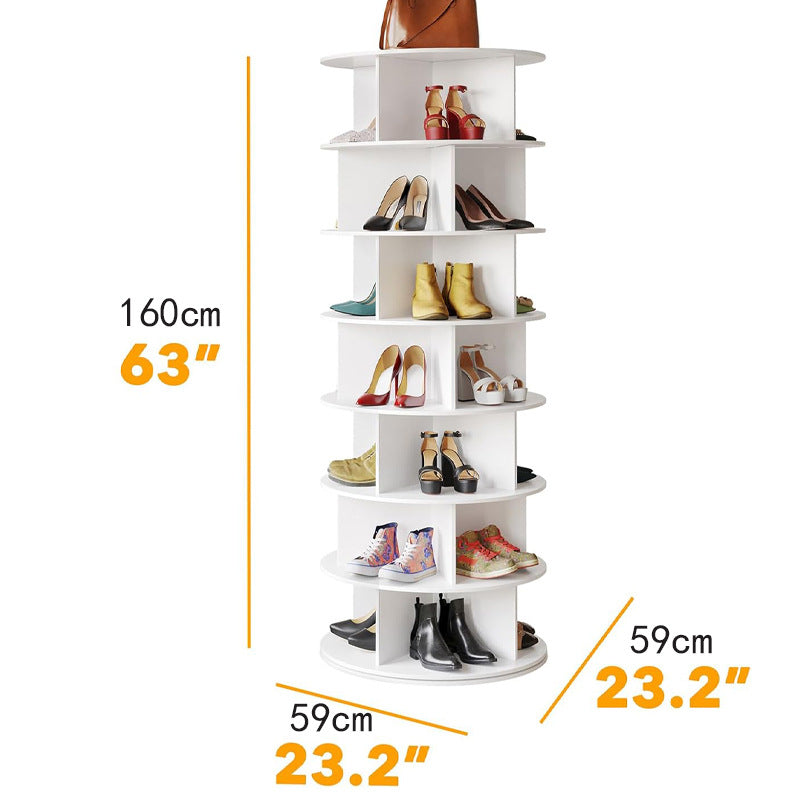 Rotating multi-layer shoe rack, bag display rack, children's picture book rack, storage rack, creative bookshelf, floor-to-ceiling household shelf