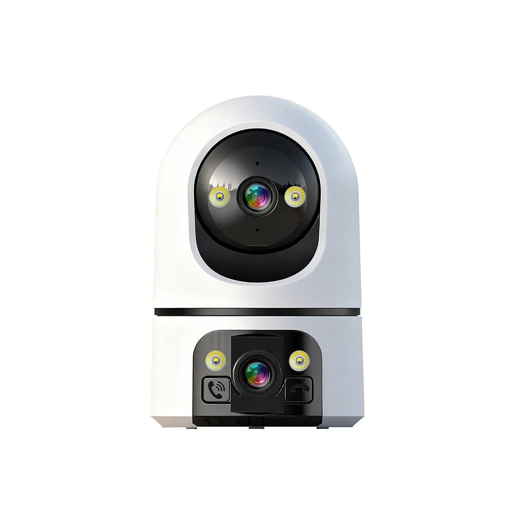 Factory direct supply binocular surveillance camera home store use 360 ° wireless WiFi dual screen monitor