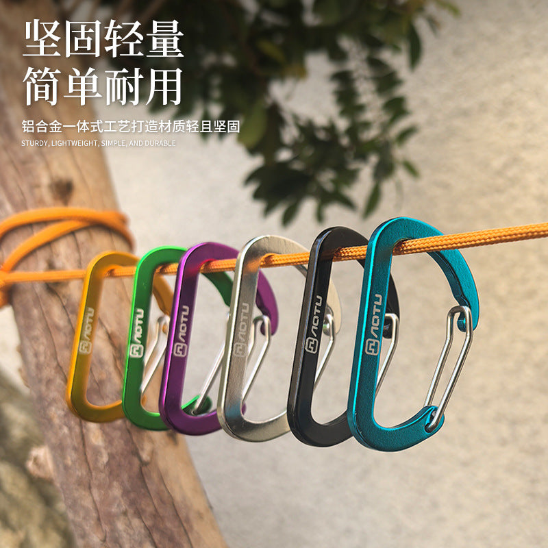 Large outdoor mountaineering buckle D-hook hiking keychain, camping backpack fast external water bottle, safety lock