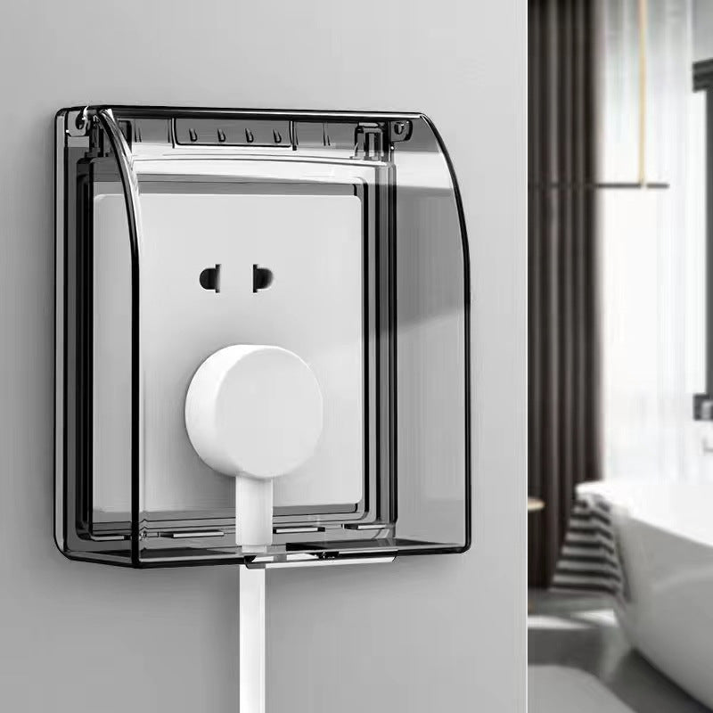 86 type paste bathroom waterproof switch waterproof box socket universal toilet protective cover plug wall socket