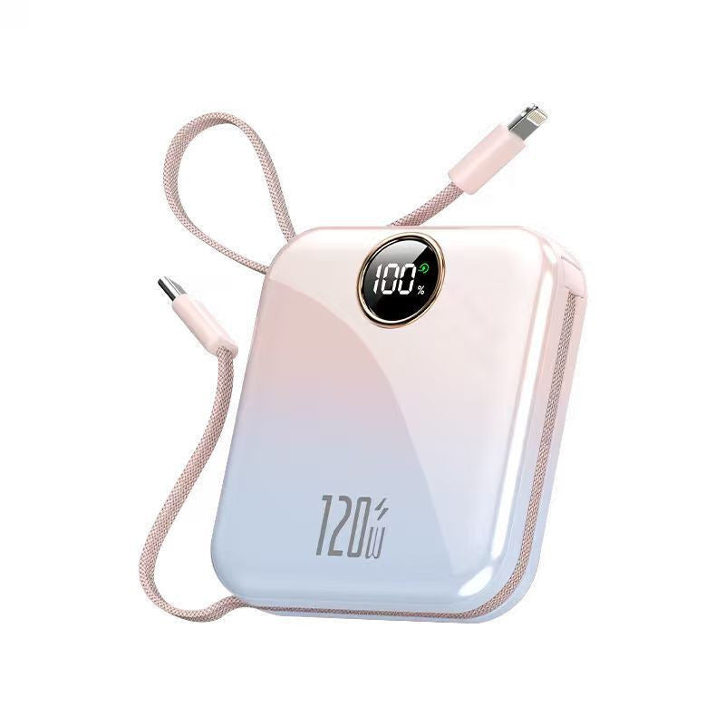 3C certification can be on the plane Mini portable 120W power bank 20000M with its own cable Super fast charging 10,000 mAh