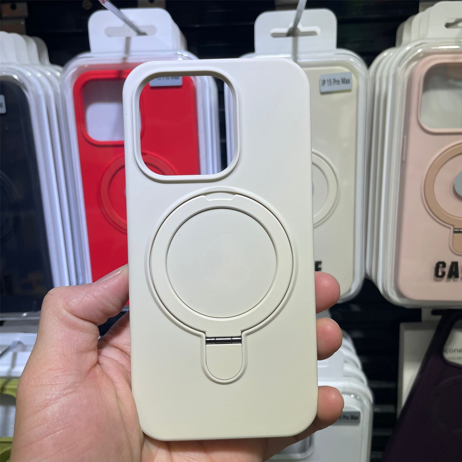 Applicable to Apple 15promax with magnetic bracket mobile phone case liquid silicone iPhone17 with fulcrum protective case