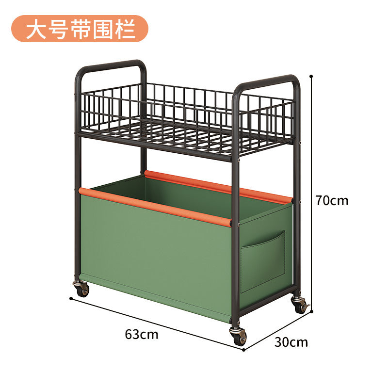 Children's toy storage rack trolley shelf mobile home bookshelf building block picture book doll snack storage basket