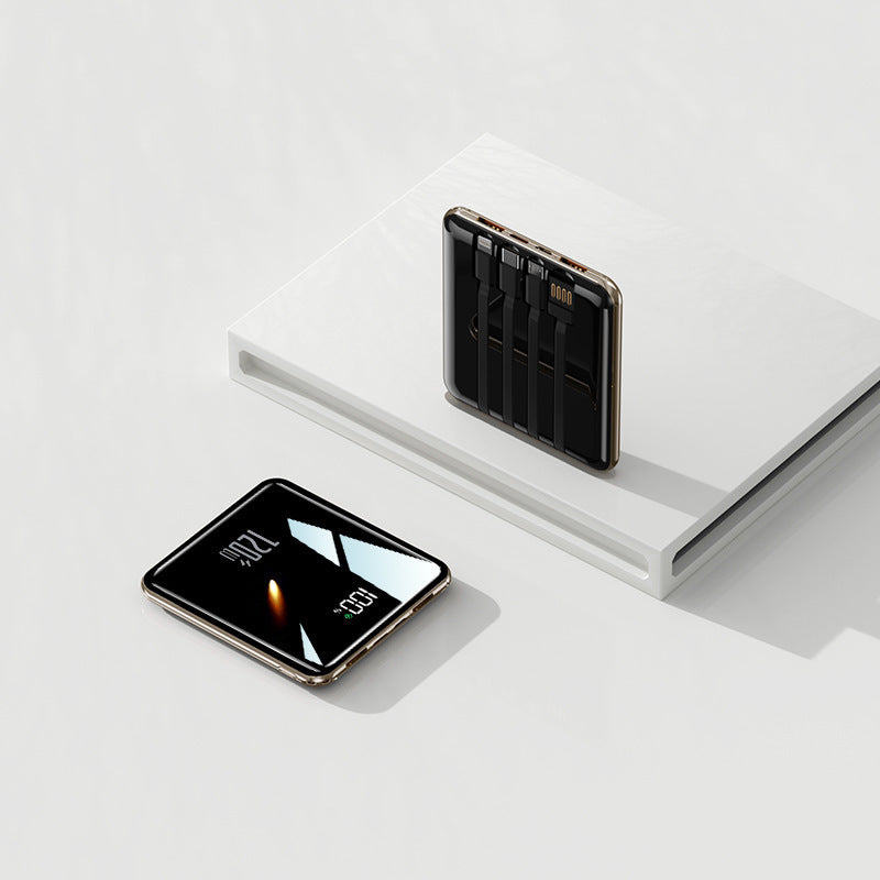 Wholesale Mini Bring Your Own Cable Power Bank 10000 mAh Ultra-thin Portable Compact Mobile Phone Universal Power Bank