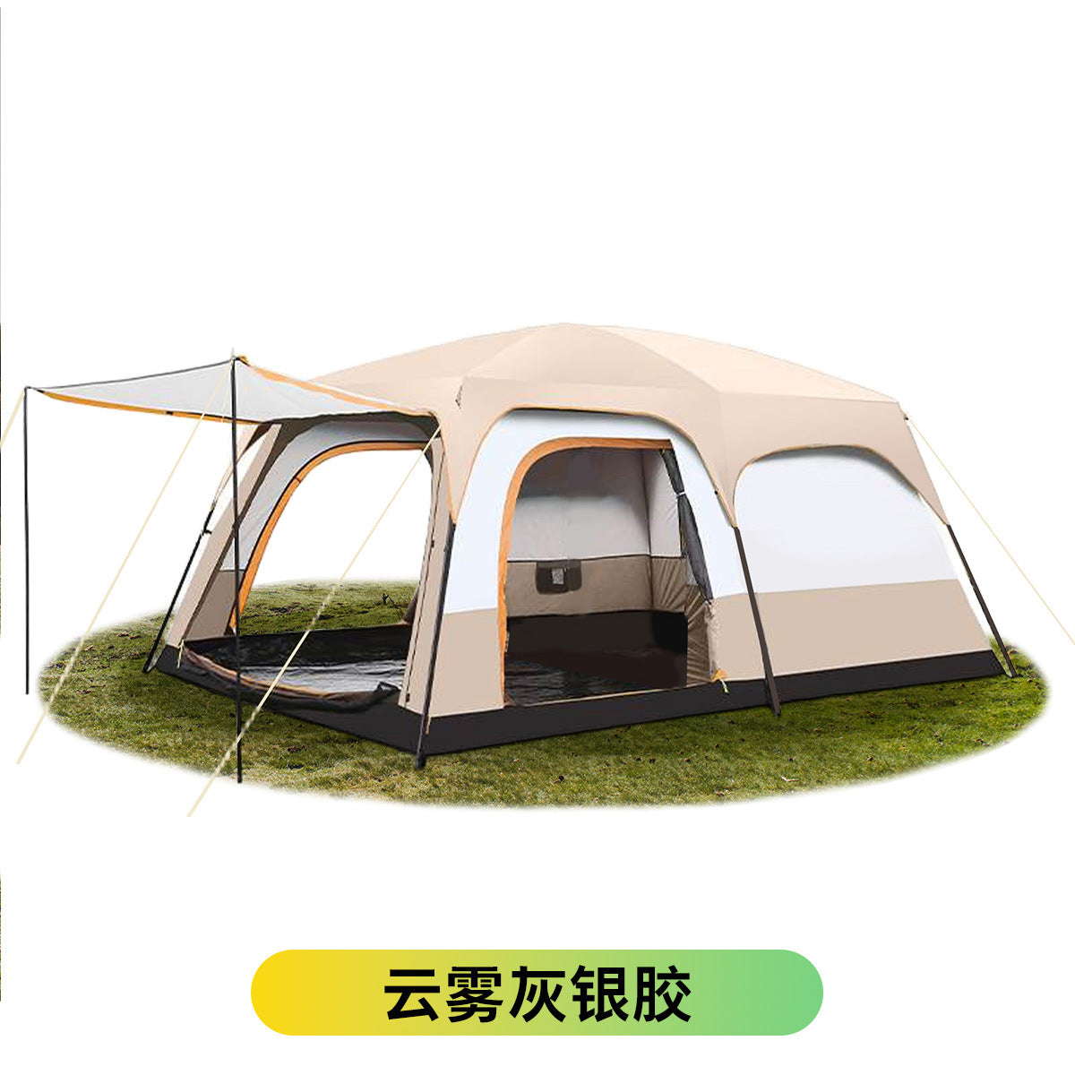 096 full series outdoor tent two bedrooms and one living room folding portable sunscreen waterproof 3-12 people camping tent