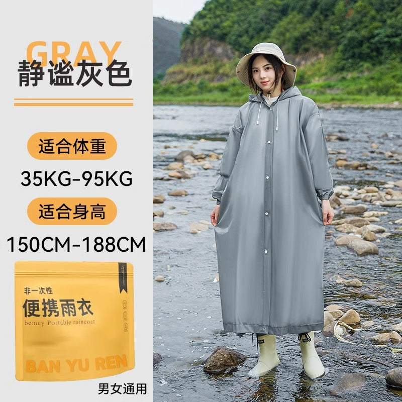 Manufacturer spot eva non-disposable raincoat adult average size long concert travel portable thickened poncho