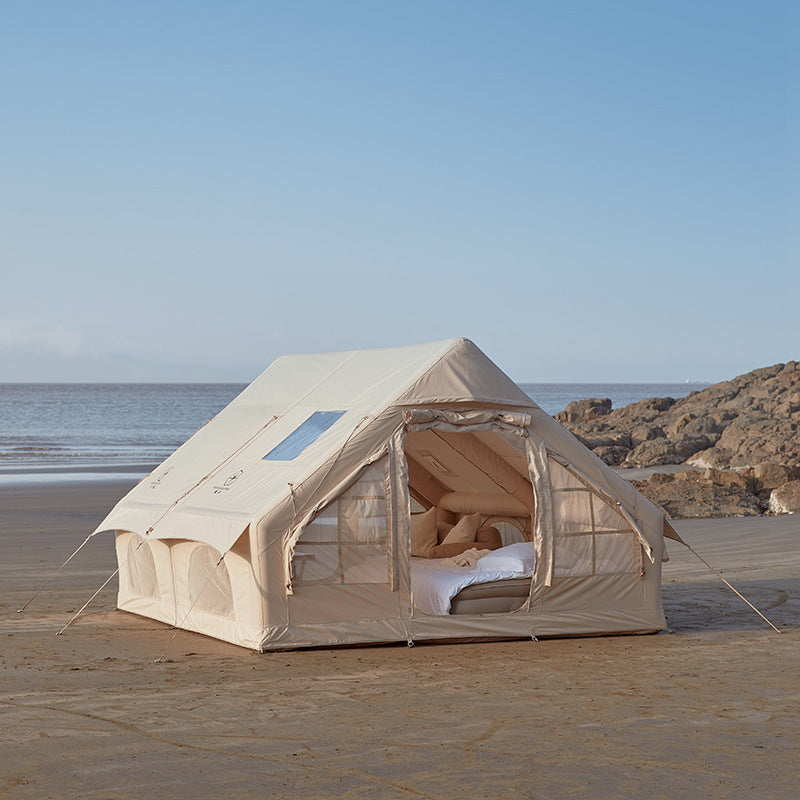 Xintugen 12 inflatable tent 3-5 people camping Oxford cotton rainproof people camping equipment