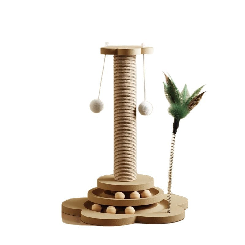 Cat scratching board, sisal wear-resistant and non-crumb-resistant cat kitten toys, cat teasing stick, self-pleasure and boredom cat climbing integrated cat scratching column