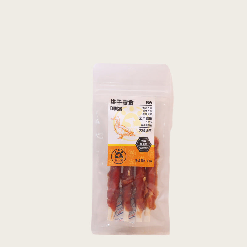 Dog snacks, chicken and duck wrapped cowhide rolls, dog molar sticks, puppies, teddy, large and small dogs, pet snacks wholesale