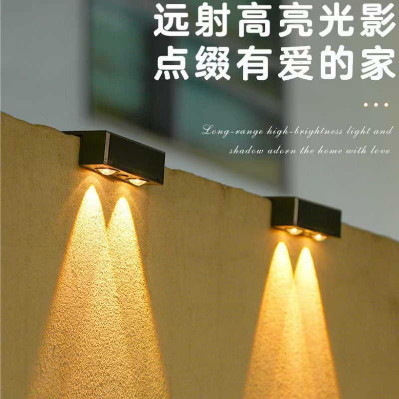 Solar outdoor garden light household lighting wall lamp balcony wall spotlight garden atmosphere waterproof