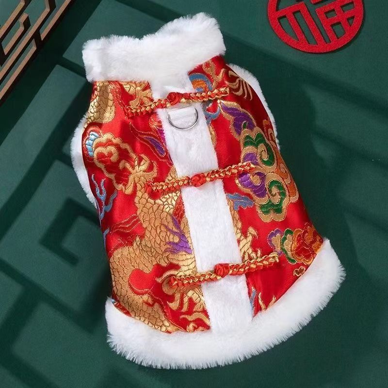 Cat clothes Emperor dragon robe jacket winter warm kitten British short puppet blue cat dog pet spring and autumn