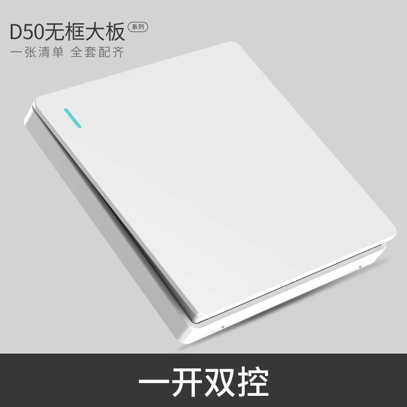 International Electrical Switch Socket Type 86 Concealed Two Three Plug 5 Hole USB Household Wall Switch Panel D50 White