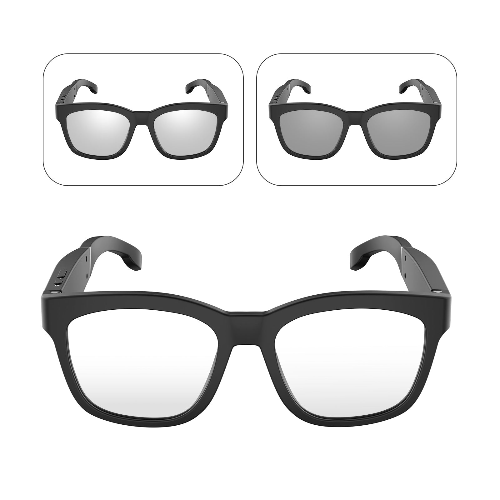 Bluetooth glasses, automatic color-changing lenses, polarized light, unisex, open earphones, hands-free calls, wearable devices, eye protection