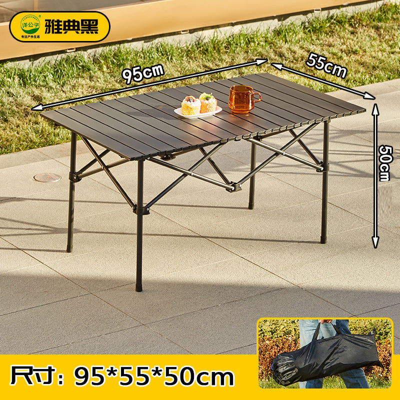 Outdoor folding table, egg roll table, camping table, portable picnic table and chairs, full set of camping equipment supplies