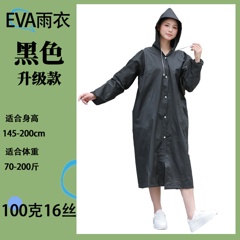 Raincoat long integrated full body protection rainstorm transparent adult children travel outdoor thickened EVA poncho