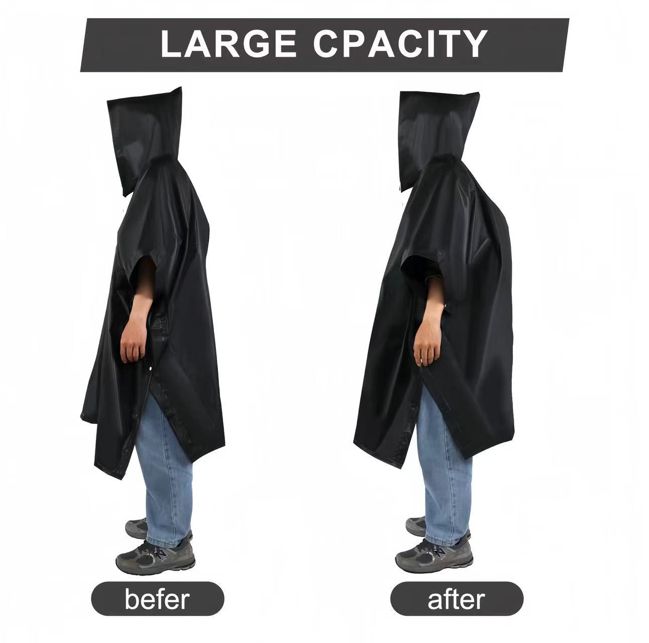 Non-disposable EVA cape raincoat outdoor adult travel concert portable multi-functional fashion poncho