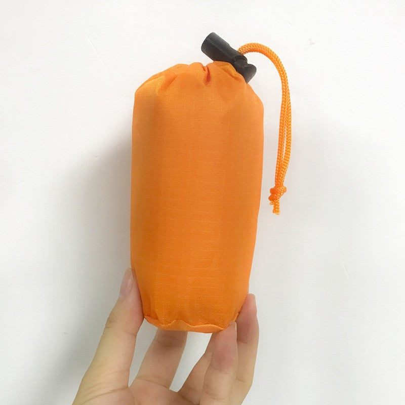 Manufacturer aluminum film poncho orange green spot outdoor camping hiking emergency thermal insulation raincoat poncho